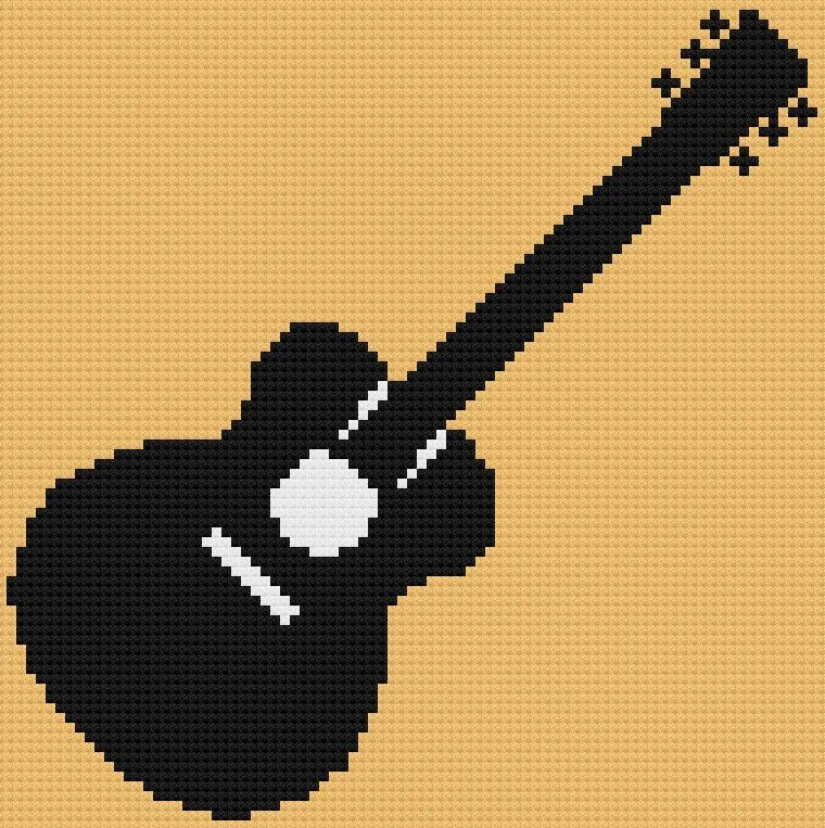 Guitar Afghan, Simple C2C Crochet Pattern