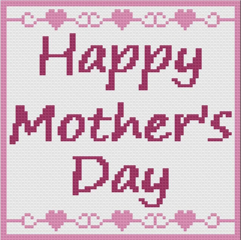 Happy Mother's Day Afghan, C2C Crochet Pattern
