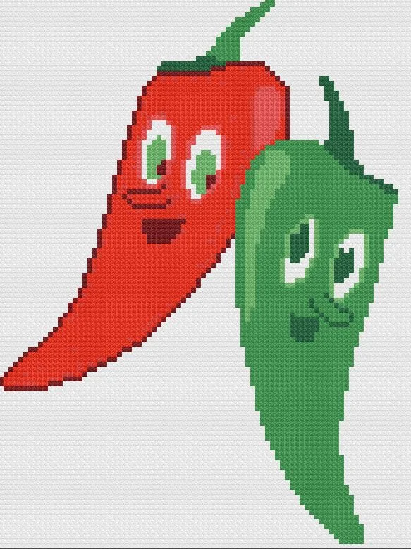 Happy Peppers Twin Size Afghan, C2C Crochet Pattern