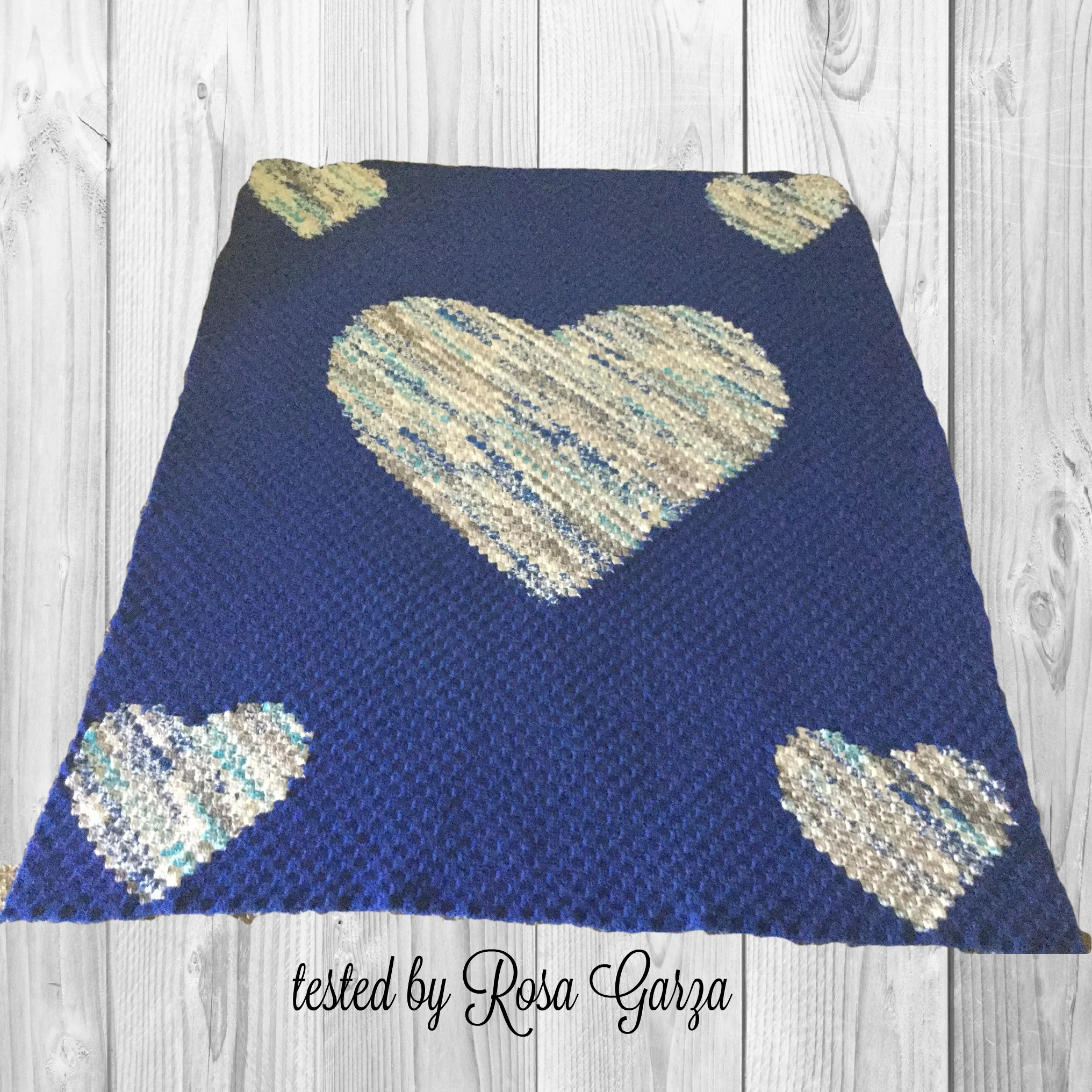 Heart Corners Afghan, C2C Crochet Pattern