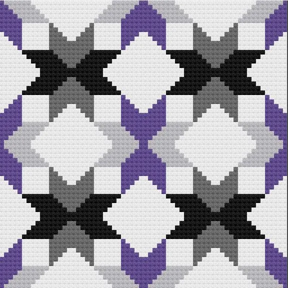 Quilted Stars Small, C2C Crochet Pattern