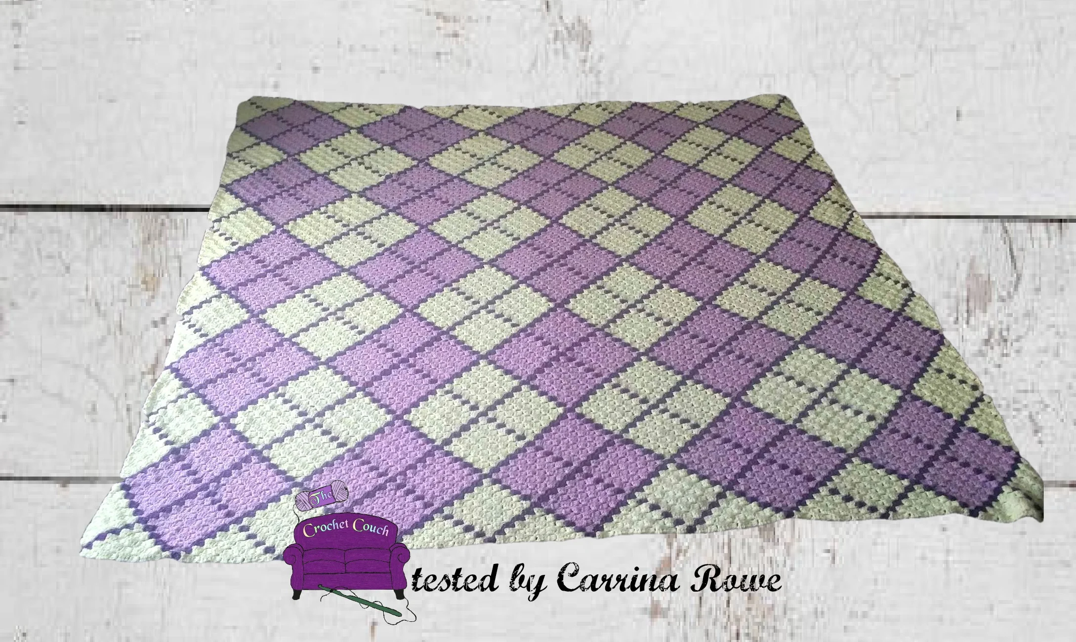 Argyle Afghan 3 Color Queen Size C2C Crochet Pattern