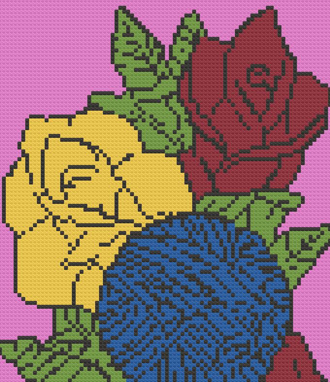 Yarn with Flowers Afghan, C2C Graph