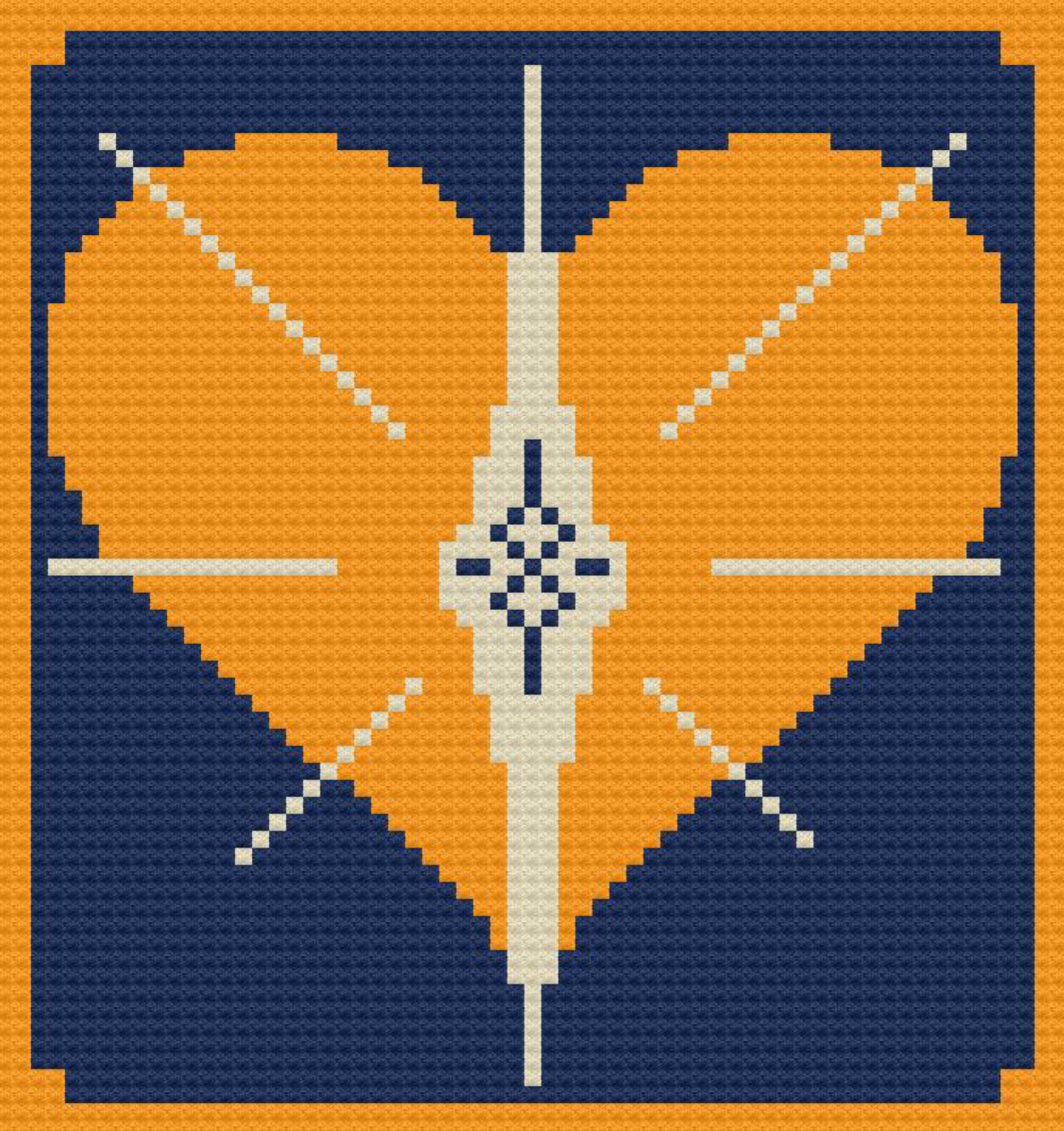 Bursting Golden Heart Afghan, C2C Crochet Pattern