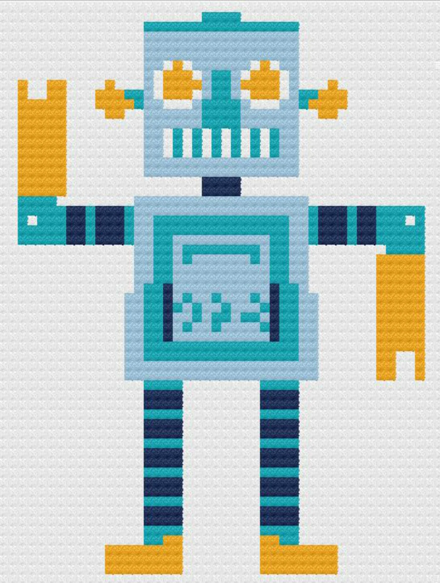 Robot Baby Afghan, C2C Crochet Pattern