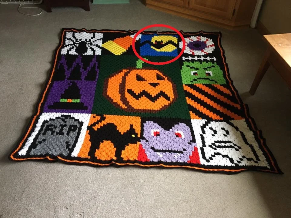 Bat Square, C2C Crochet Pattern