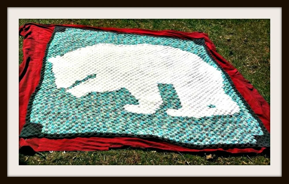 Polar Bear Afghan, C2C Crochet Pattern