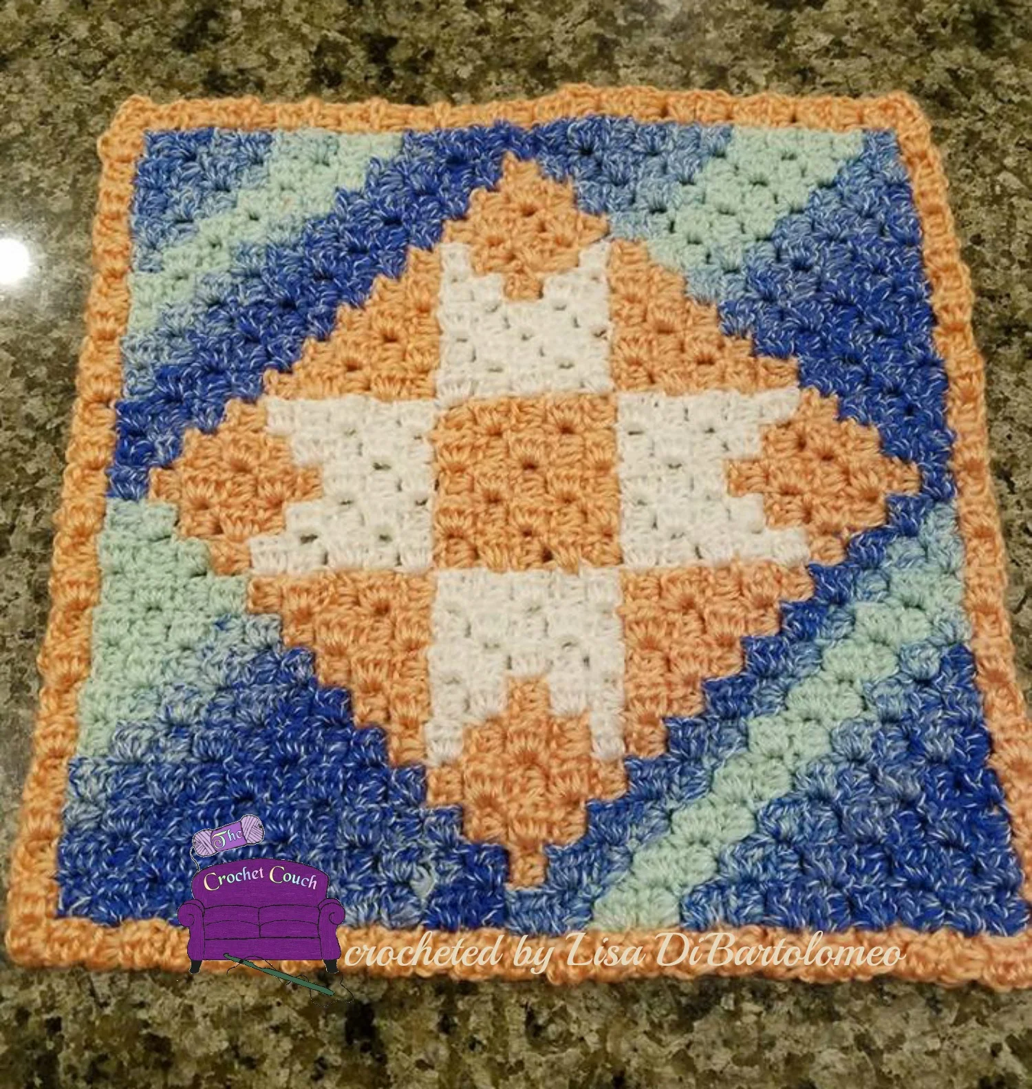 #7 Becky Quilt Square, C2C Crochet Pattern