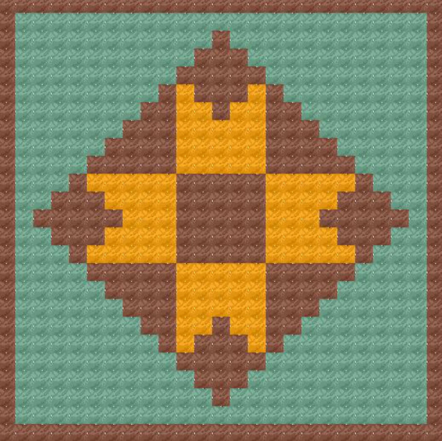 #7 Becky Quilt Square, C2C Crochet Pattern