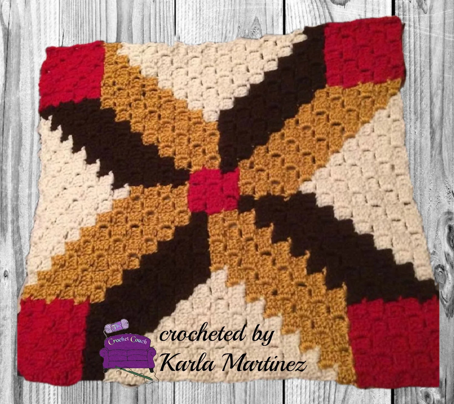 #8 Carleen Quilt Square, C2C Crochet Pattern