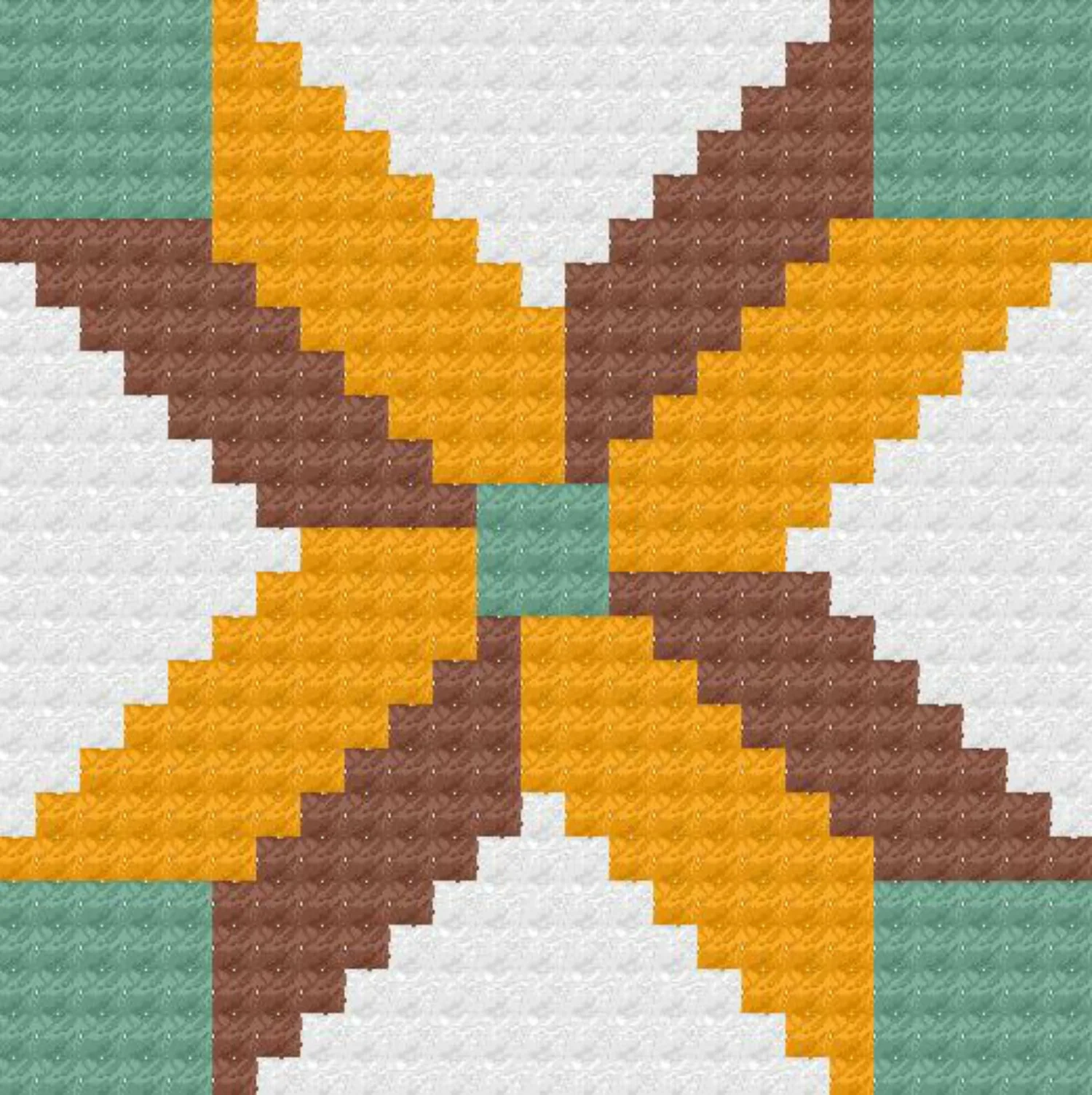 #8 Carleen Quilt Square, C2C Crochet Pattern