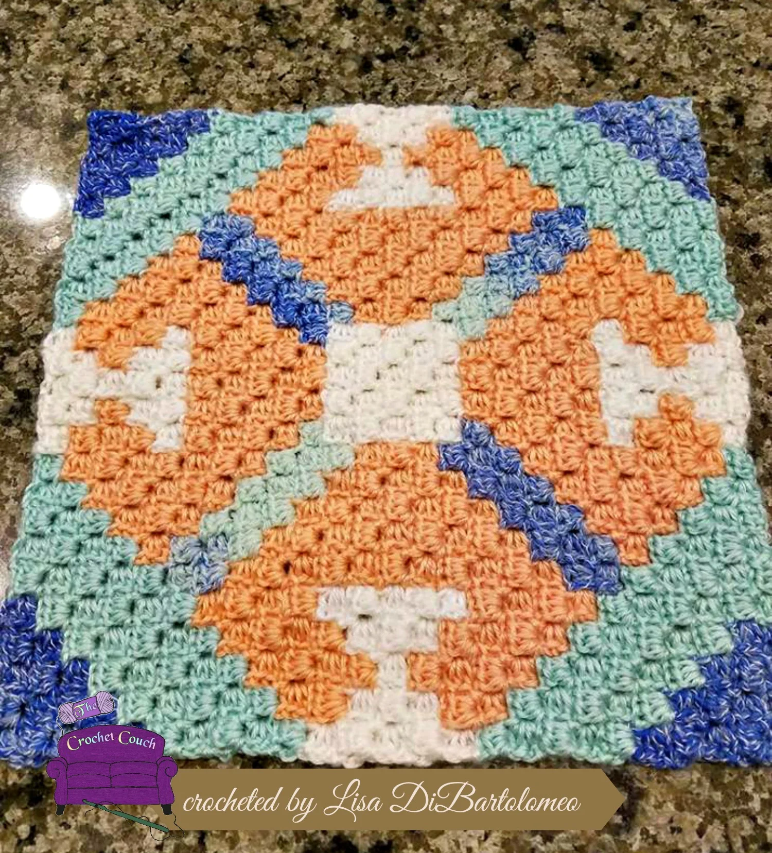 #9 Cheryl Quilt Square, C2C Crochet Pattern