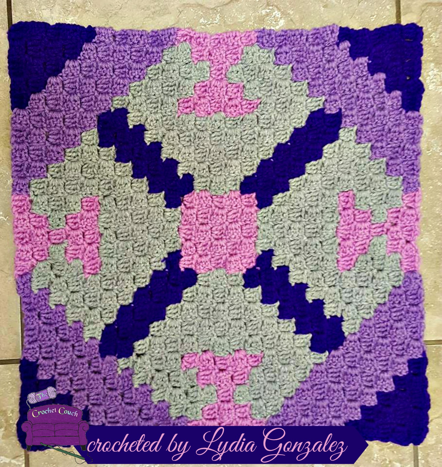 #9 Cheryl Quilt Square, C2C Crochet Pattern