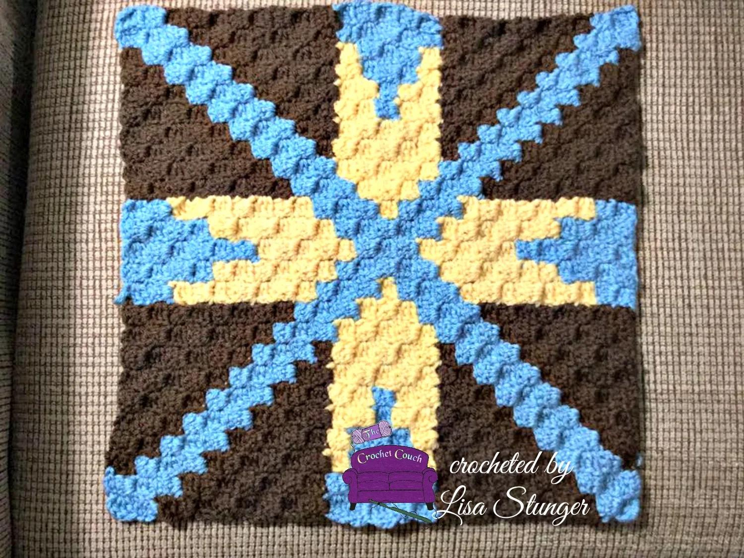 #13 Darlene Quilt Square, C2C Crochet Pattern