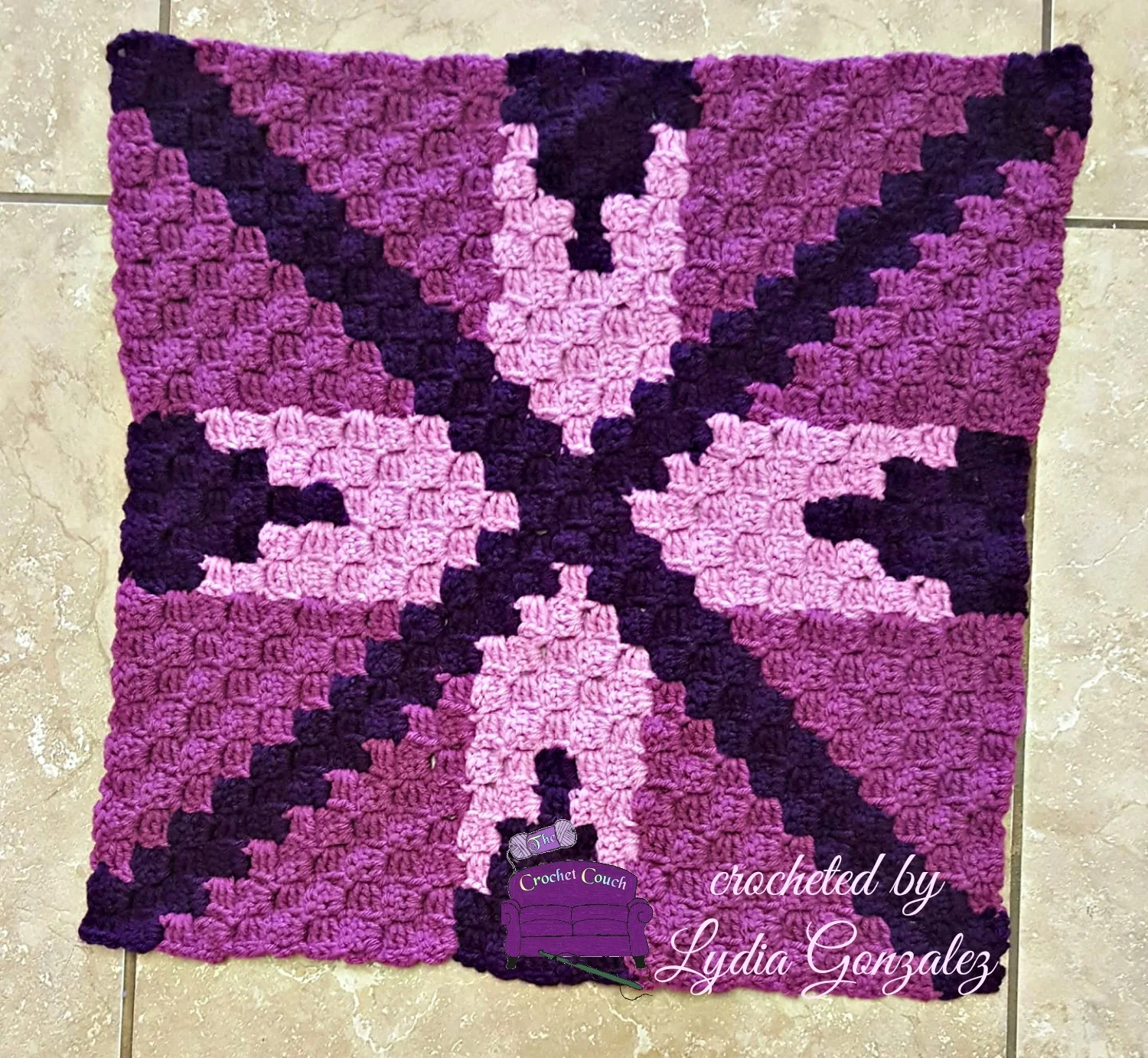 #13 Darlene Quilt Square, C2C Crochet Pattern