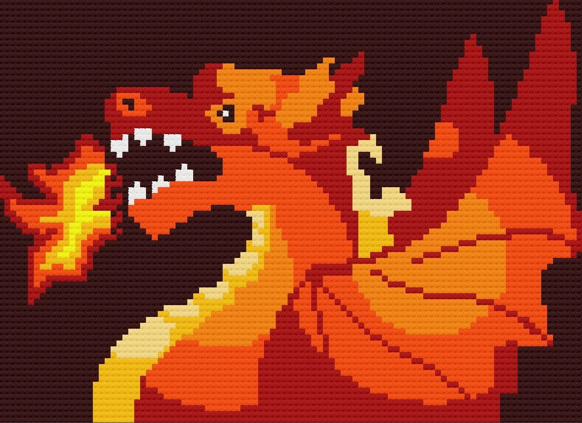 Dragon Afghan, C2C Crochet Pattern