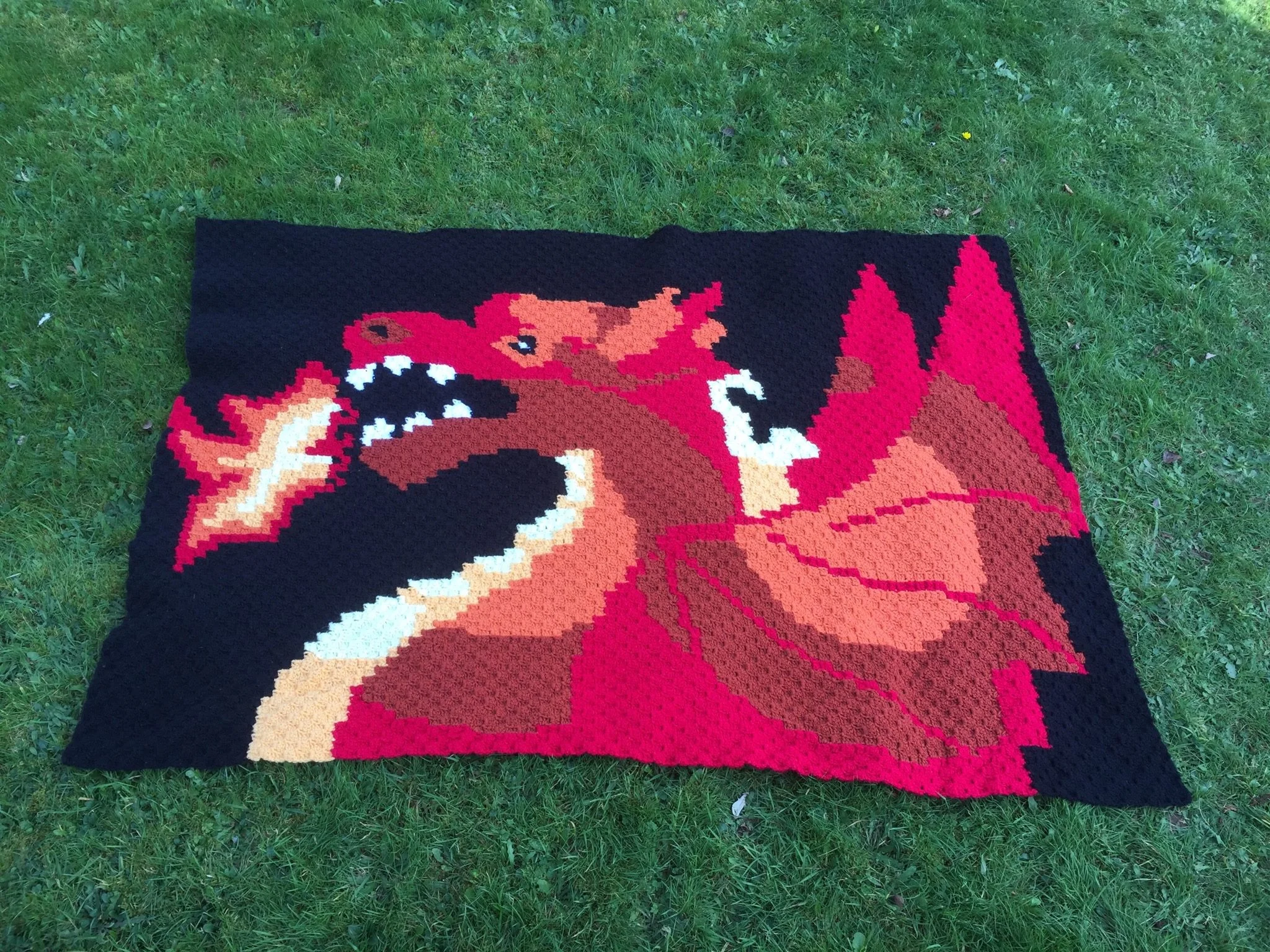 Dragon Afghan, C2C Crochet Pattern