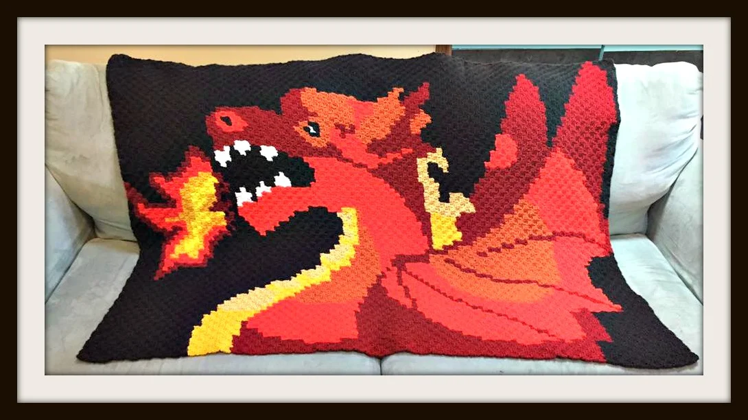 Dragon Afghan, C2C Crochet Pattern