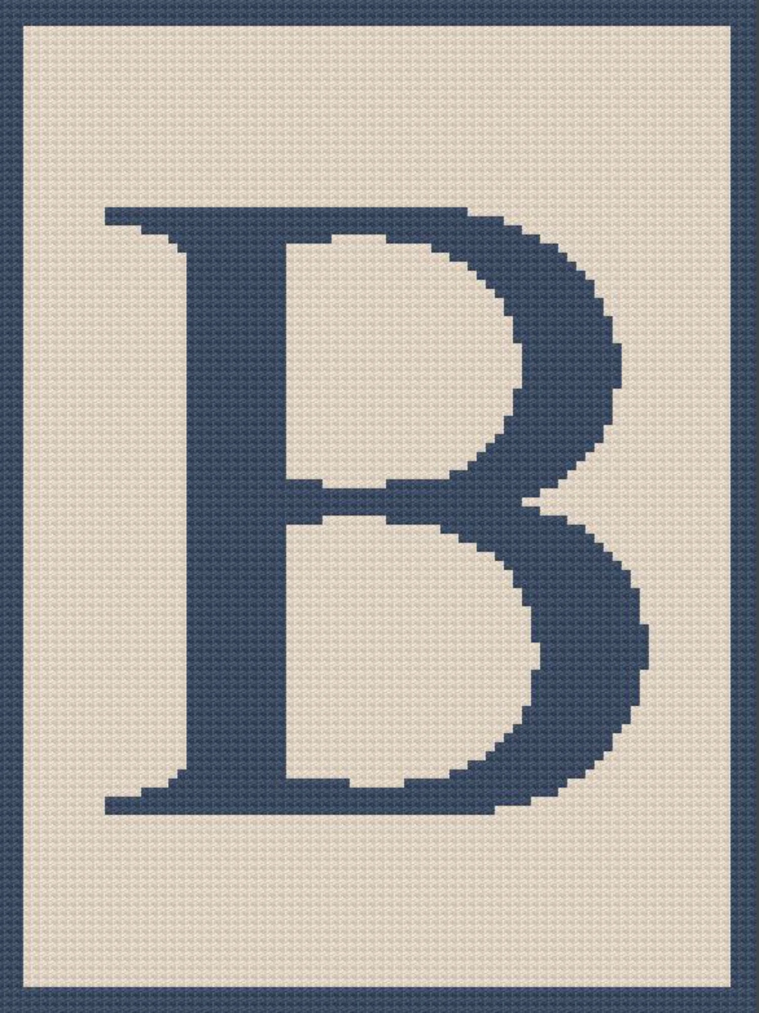 Letter B Afghan, Twin Size, C2C Crochet Pattern