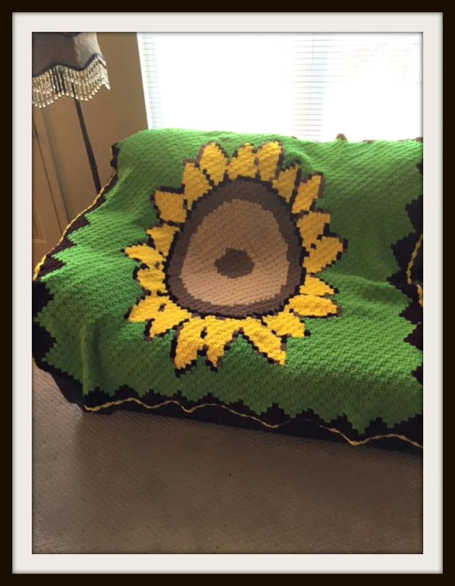 Sunflower Afghan, C2C Crochet Pattern