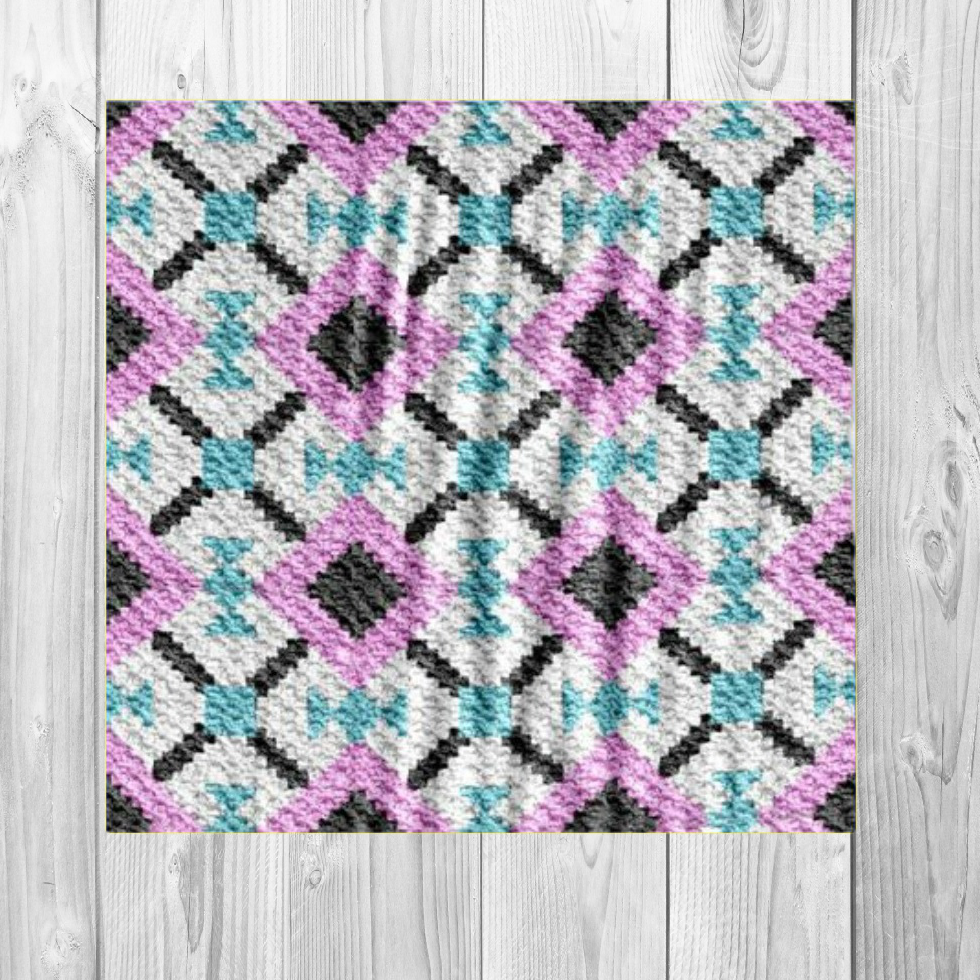 Olivia Quilt Afghan, C2C Crochet Pattern