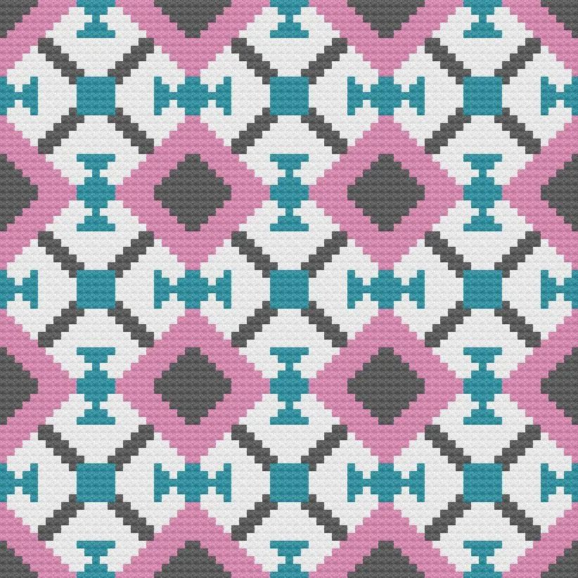 Olivia Quilt Afghan, C2C Crochet Pattern