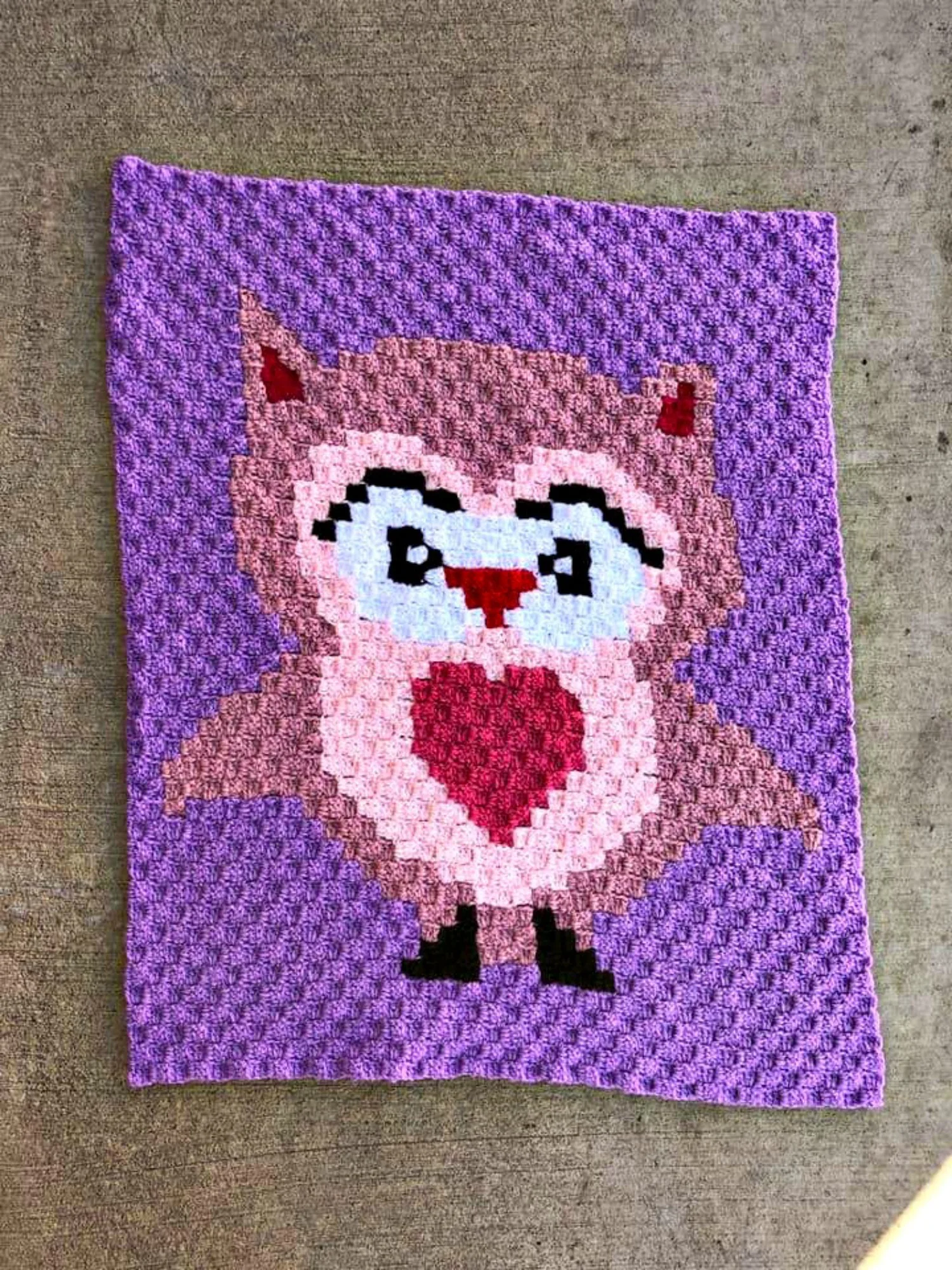 Owl Baby Car Seat Cover, C2C Crochet Pattern