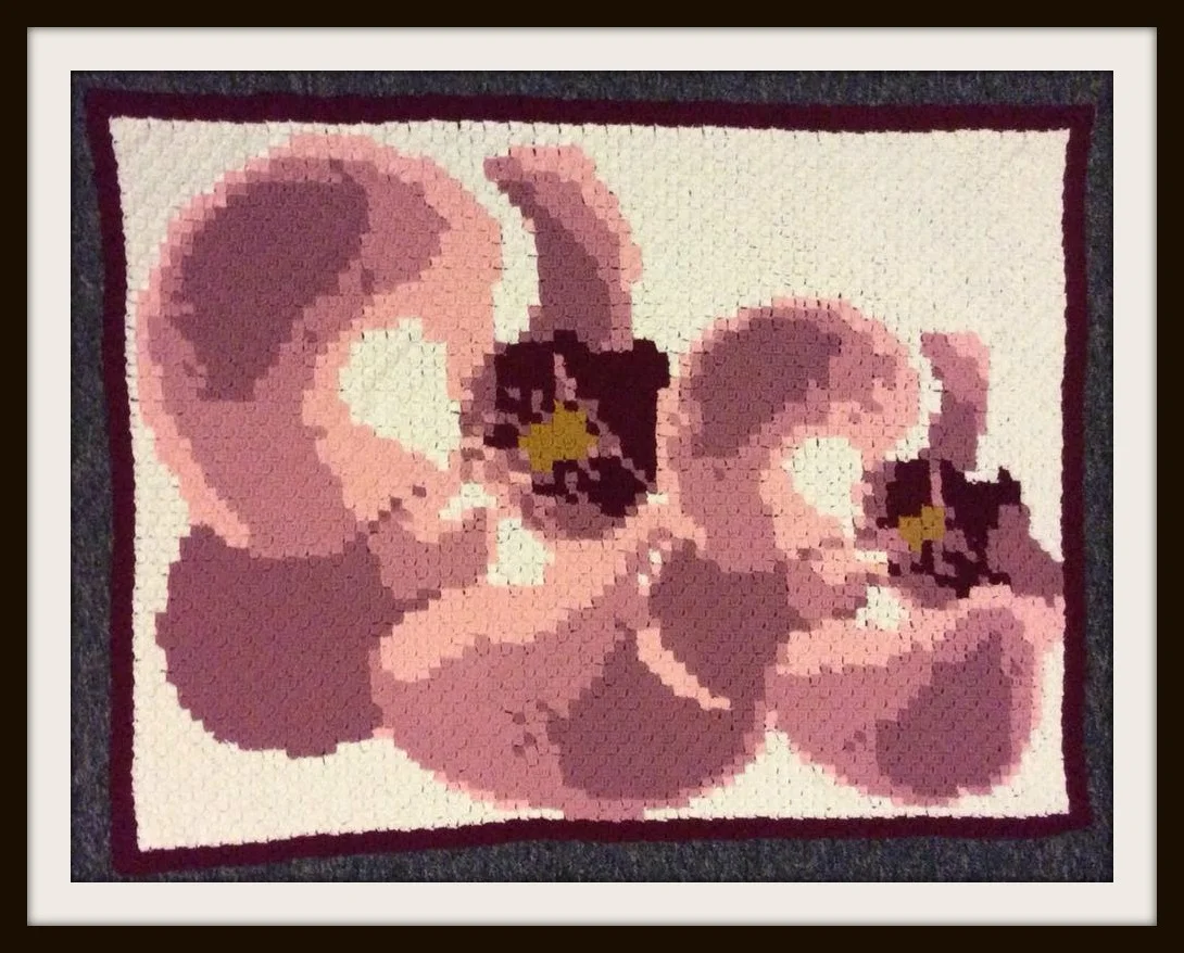 Orchid Afghan, C2C Crochet Pattern