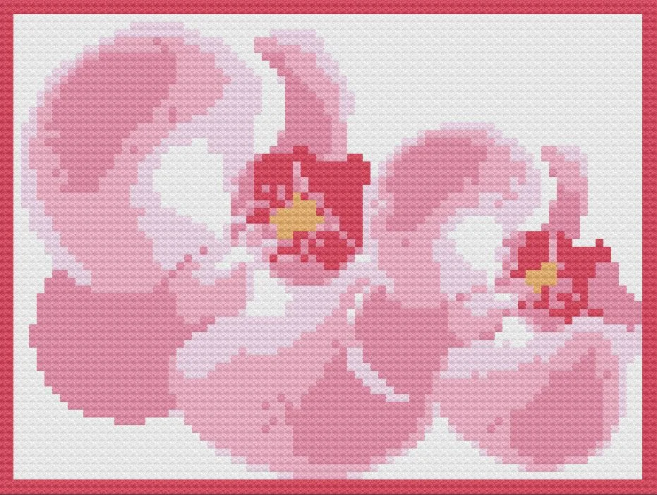 Orchid Afghan, C2C Crochet Pattern