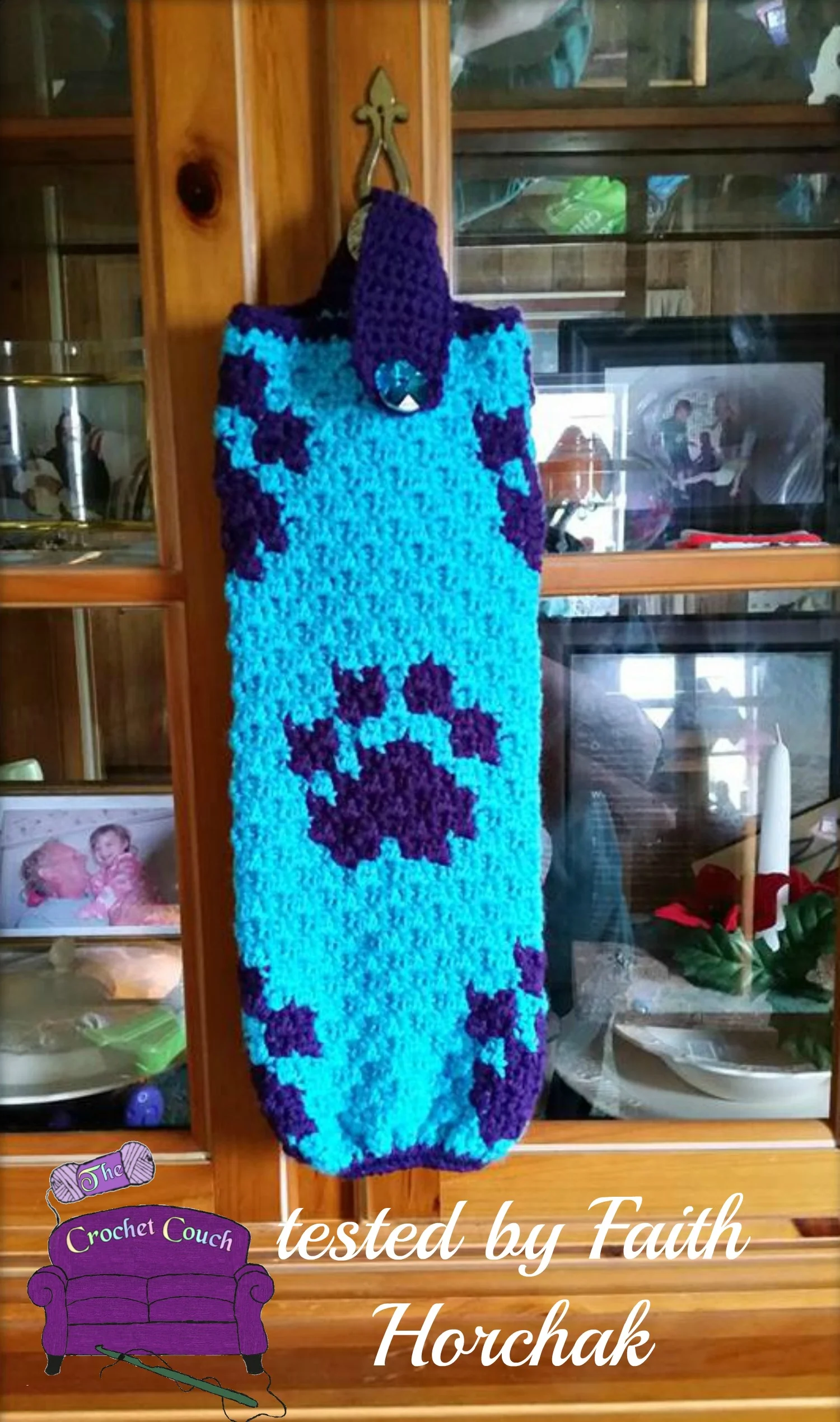 Paws Grocery Bag Holder, C2C Crochet Pattern
