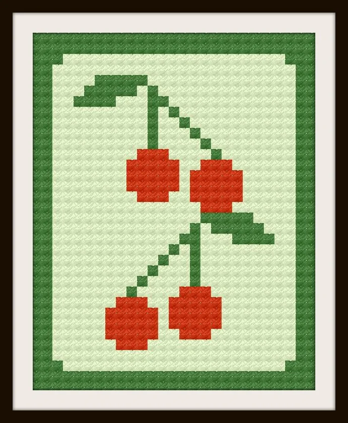 Cherry Grocery Bag Holder, C2C Crochet Pattern