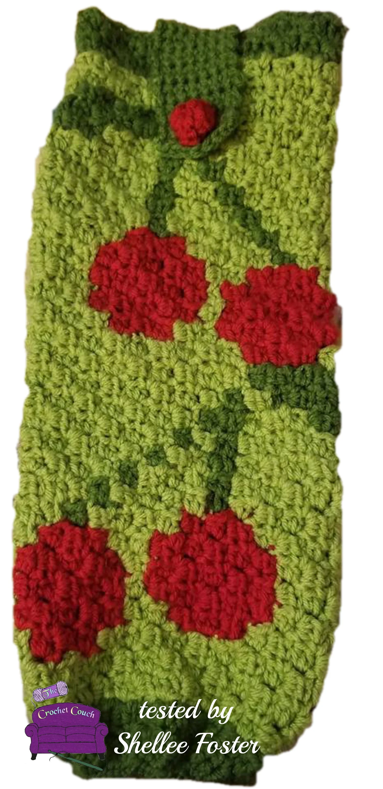 Cherry Grocery Bag Holder, C2C Crochet Pattern