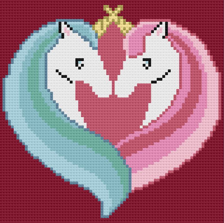 Unicorn Love Afghan, C2C Crochet Pattern