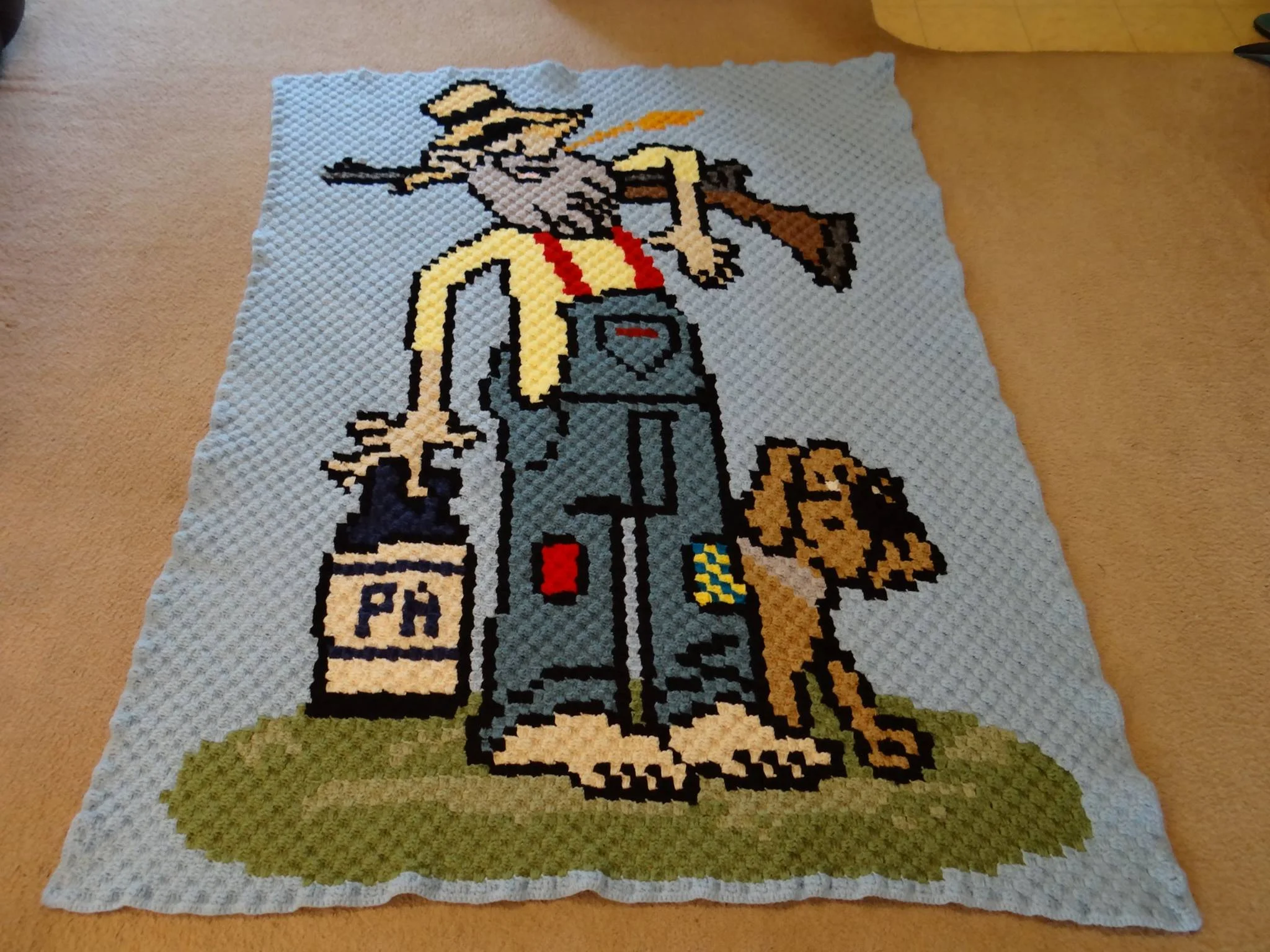 Hillbilly Afghan, C2C Crochet Pattern