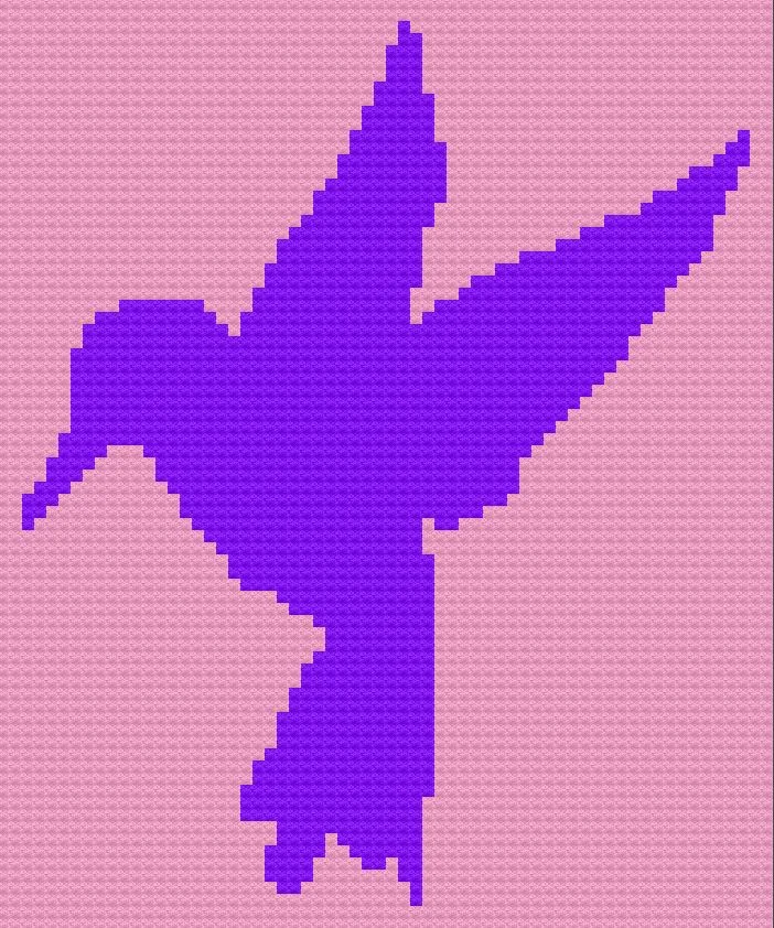 Hummingbird Silhouette Afghan, C2C Crochet Pattern