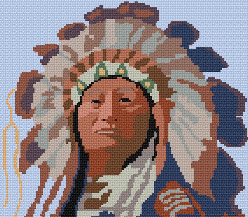Indian Chief Afghan, Mini C2C Crochet Pattern