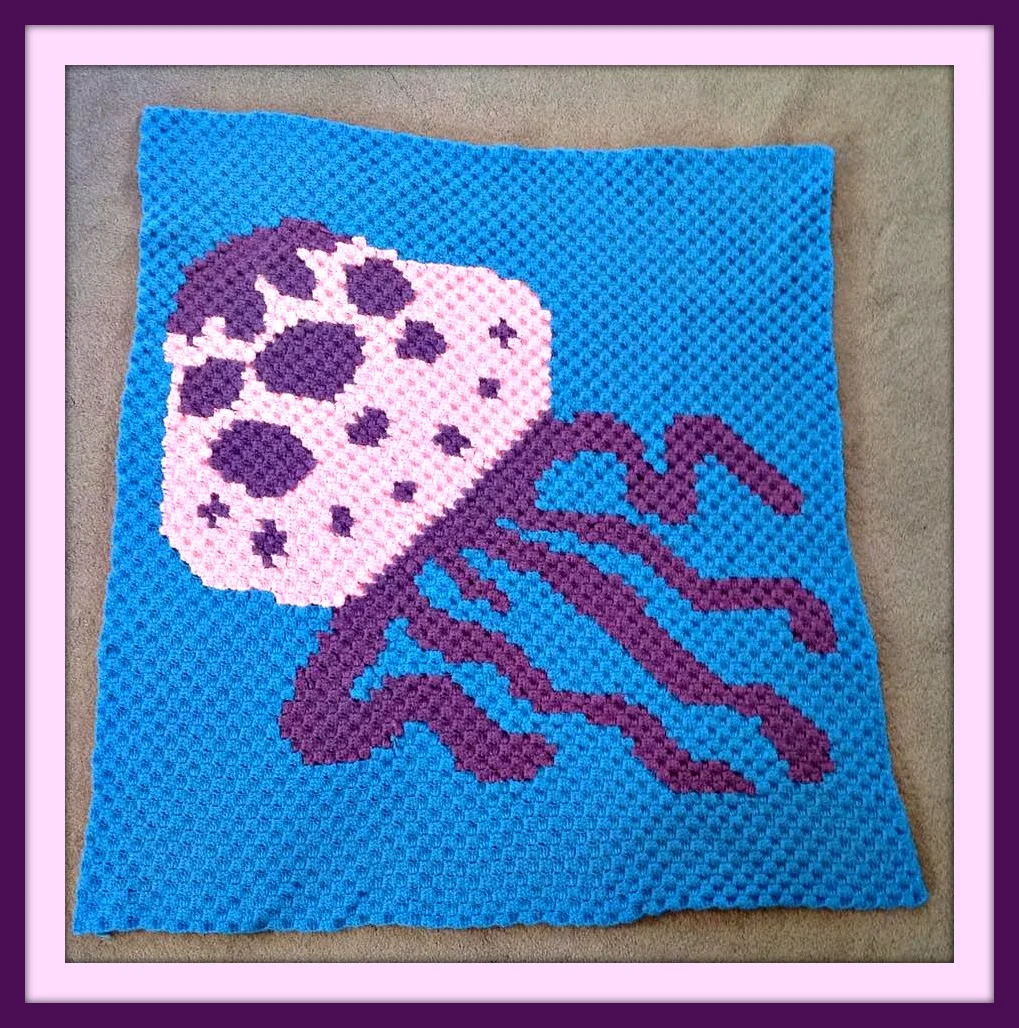 Jellyfish Afghan, C2C Crochet Pattern