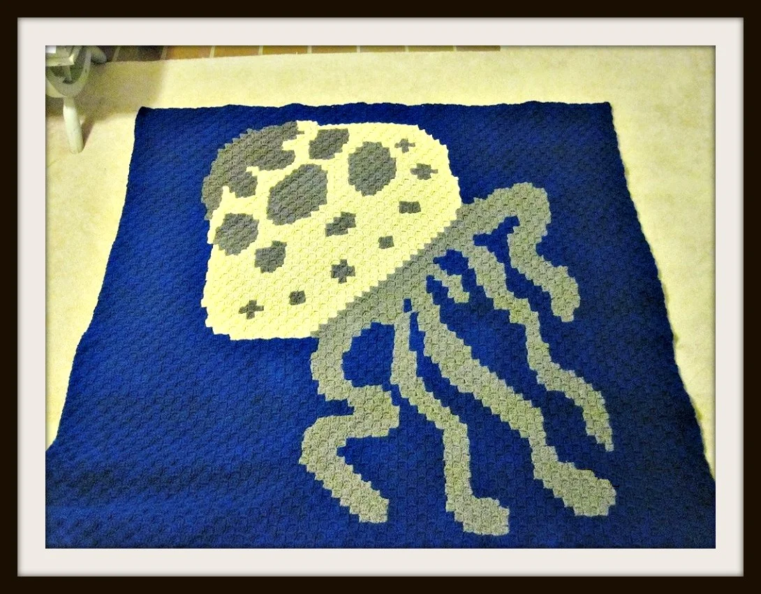 Jellyfish Afghan, C2C Crochet Pattern