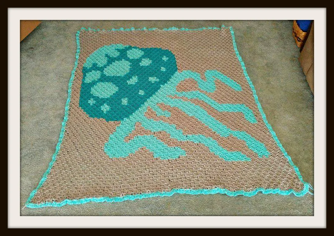 Jellyfish Afghan, C2C Crochet Pattern