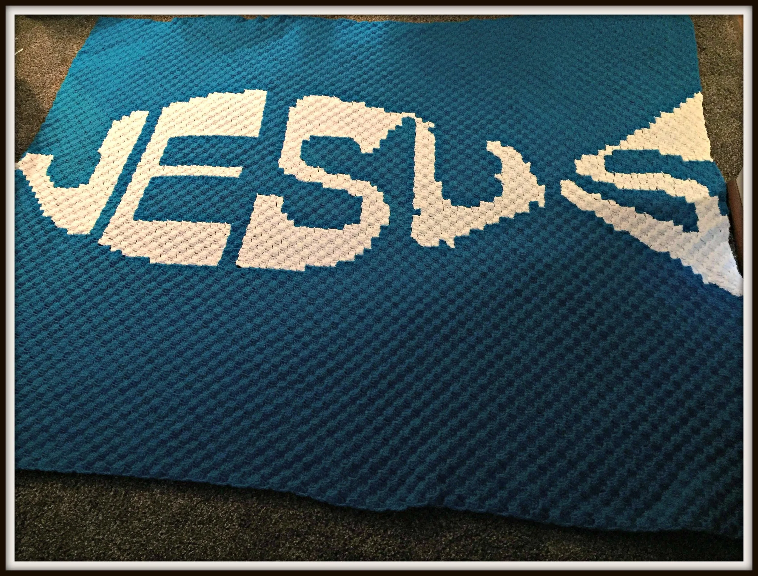 Jesus Afghan, C2C Crochet Pattern