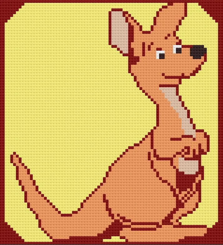 Kangaroo Afghan, C2C Crochet Pattern