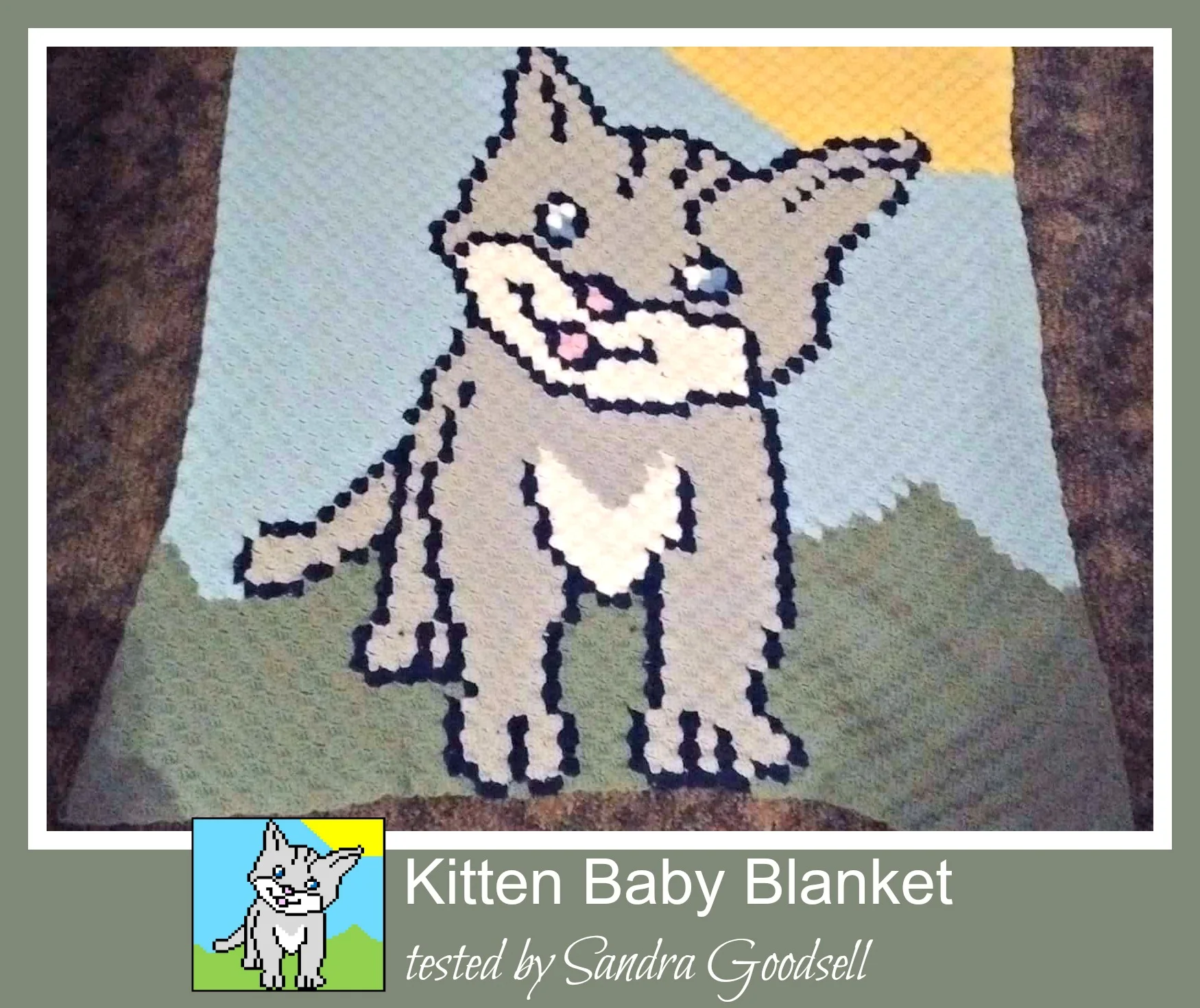 Kitten Baby Afghan, C2C Crochet Pattern