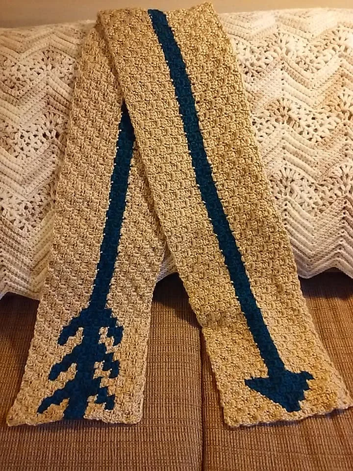 Arrow Scarf, C2C Crochet Pattern, Written Row Counts, C2C Graphs, Corner to Corner, Crochet Pattern, C2C Graph