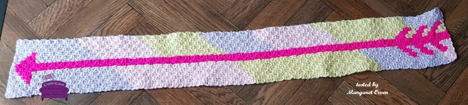 Arrow Scarf, C2C Crochet Pattern, Written Row Counts, C2C Graphs, Corner to Corner, Crochet Pattern, C2C Graph