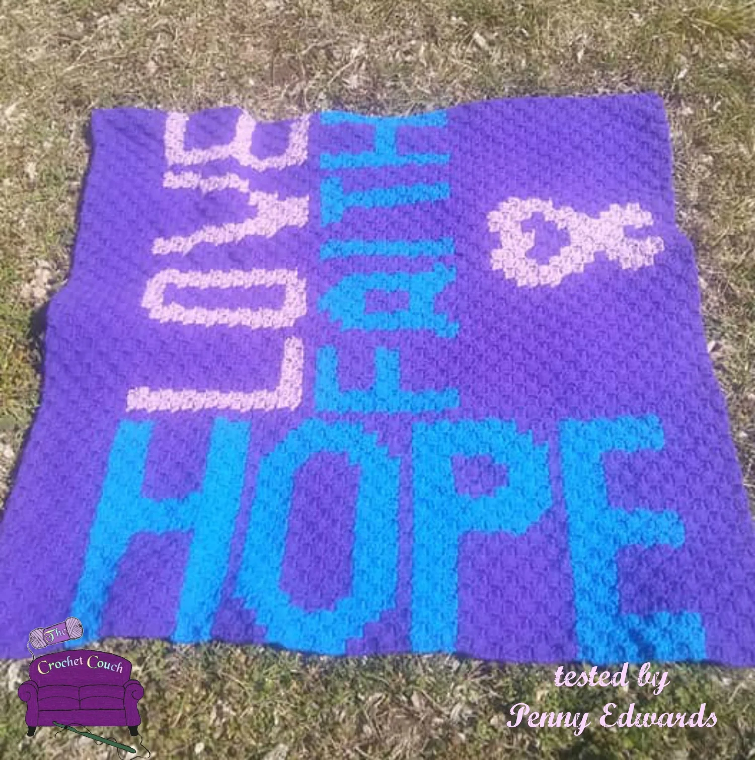 Hope Love Faith, Small Afghan, C2C Crochet Pattern