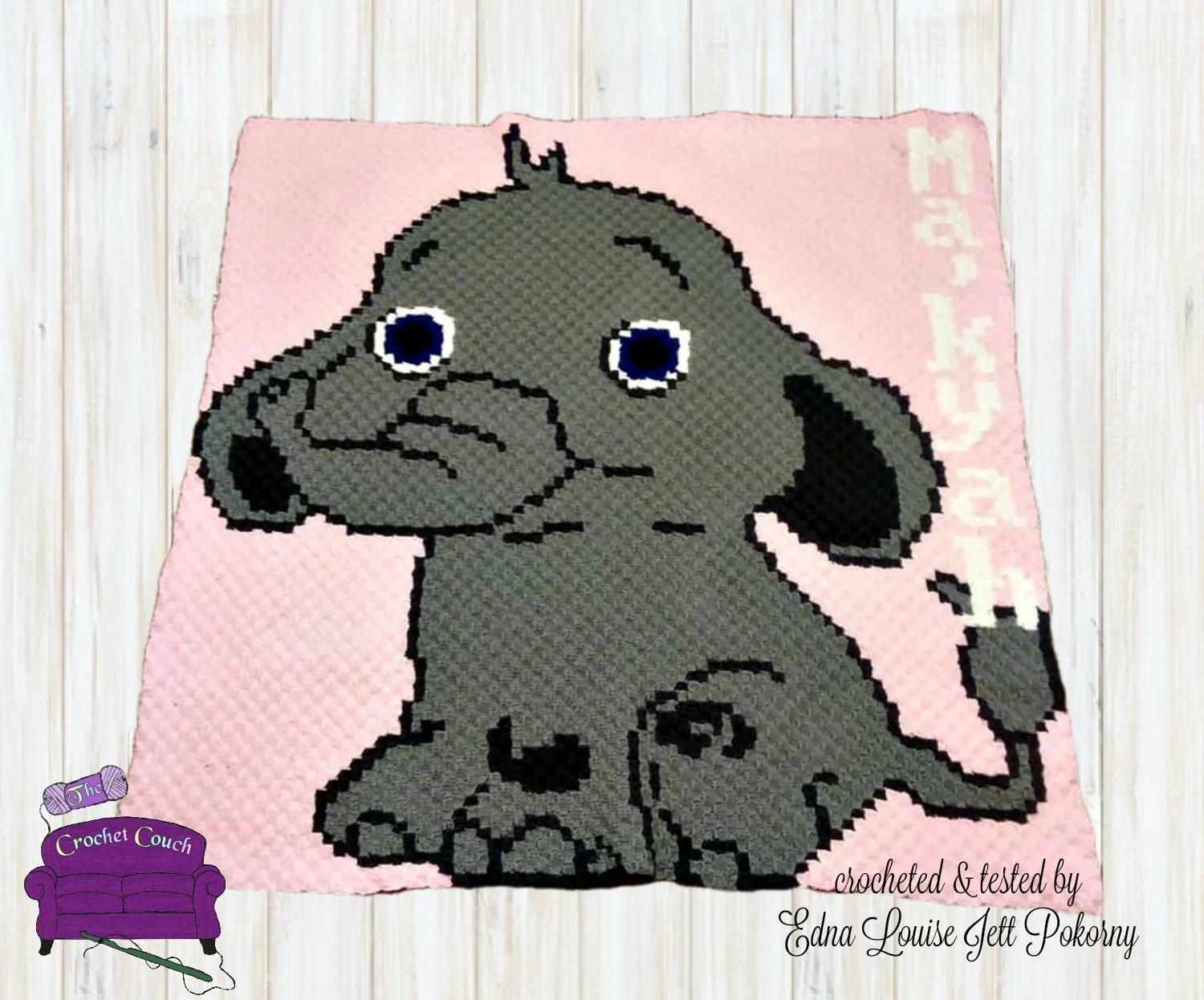 Elephant Kids Afghan, C2C Crochet Pattern