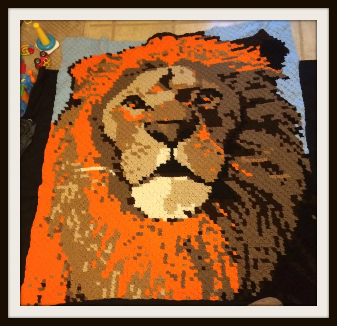 Lion Afghan, C2C Crochet Pattern