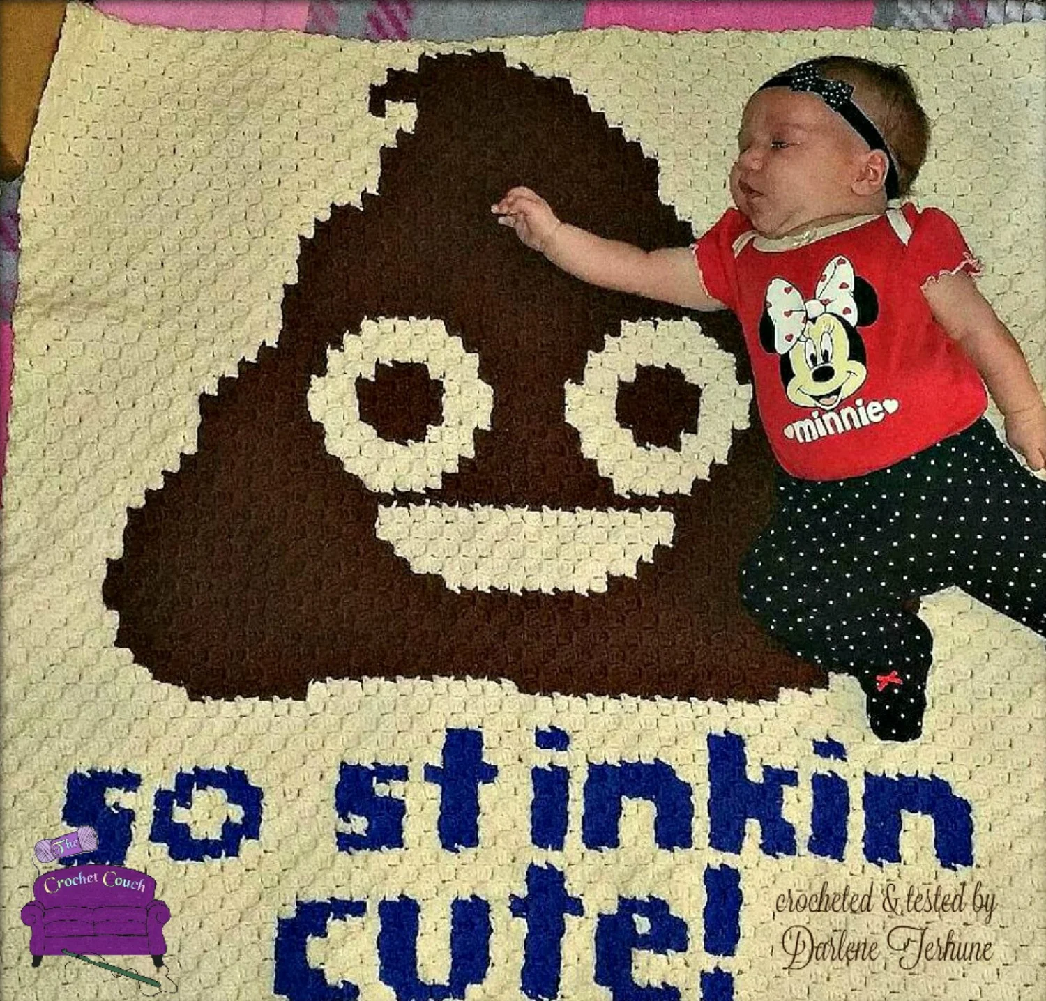 Stinkin Cute Baby Afghan, C2C Crochet Pattern