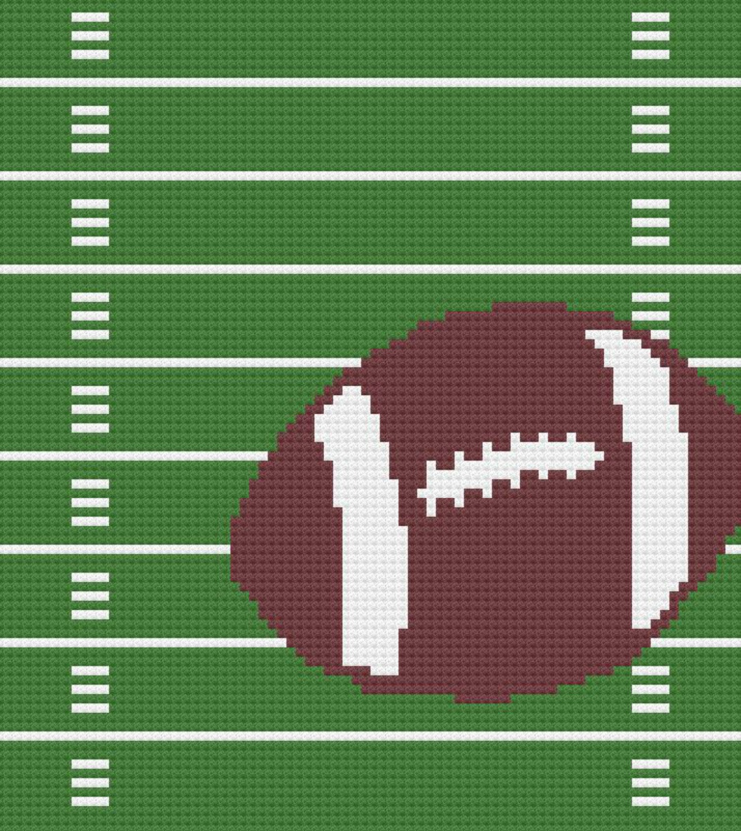 Football in Field Afghan, C2C Crochet Pattern