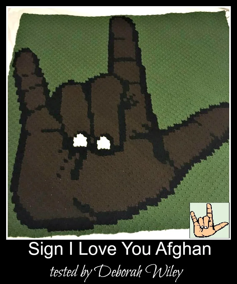 Sign Language, I Love You Afghan, C2C Crochet Pattern